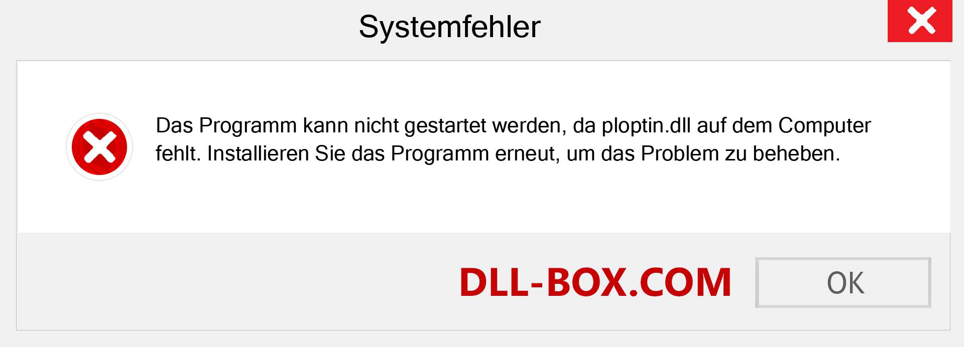 ploptin.dll-Datei fehlt?. Download für Windows 7, 8, 10 - Fix ploptin dll Missing Error unter Windows, Fotos, Bildern